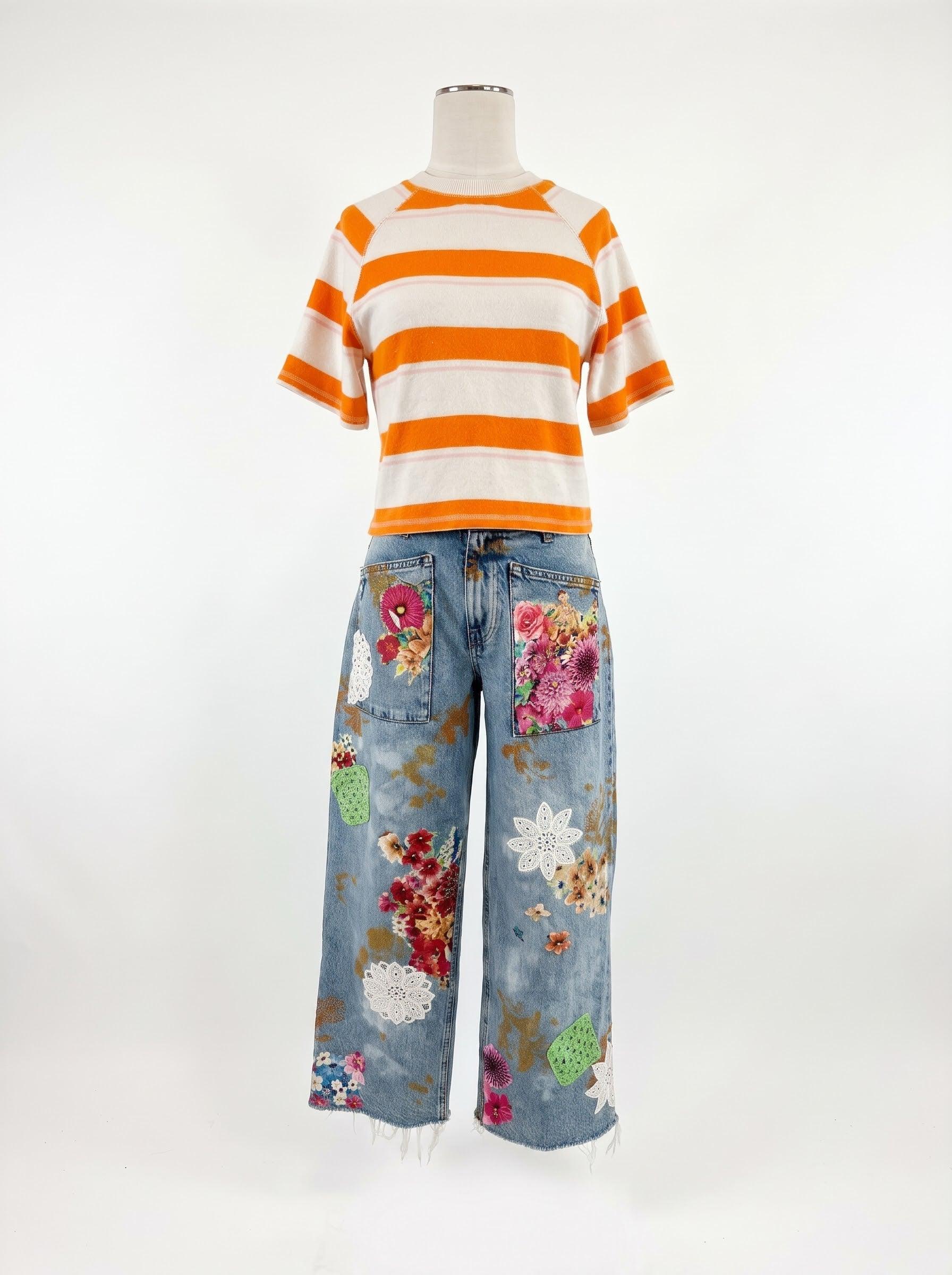 16. Flower Jeans